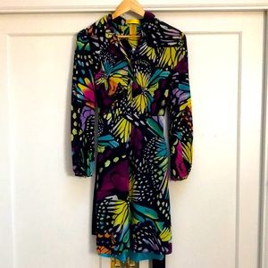 Long sleeve, super light, bold multi-color dress